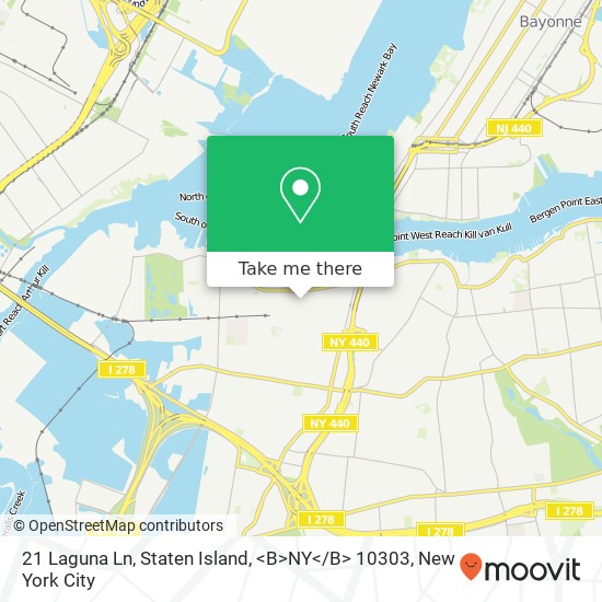 21 Laguna Ln, Staten Island, <B>NY< / B> 10303 map