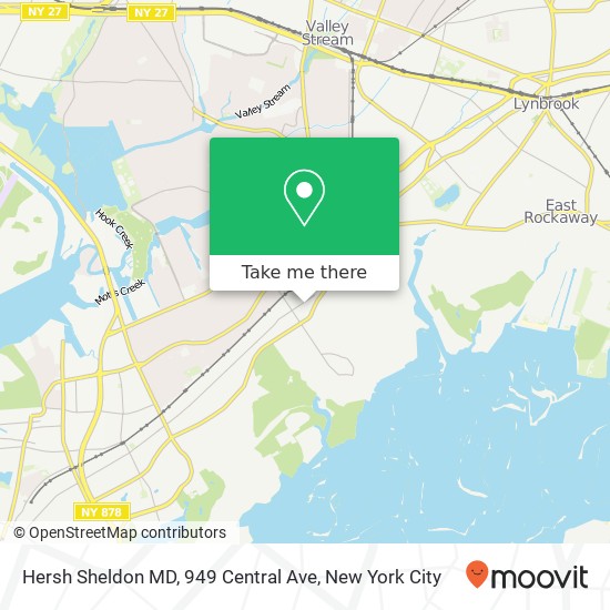 Mapa de Hersh Sheldon MD, 949 Central Ave