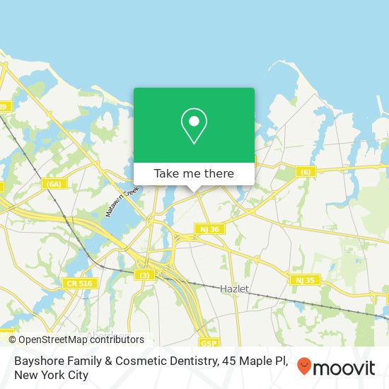 Mapa de Bayshore Family & Cosmetic Dentistry, 45 Maple Pl