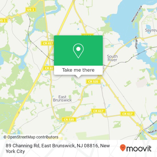 89 Channing Rd, East Brunswick, NJ 08816 map
