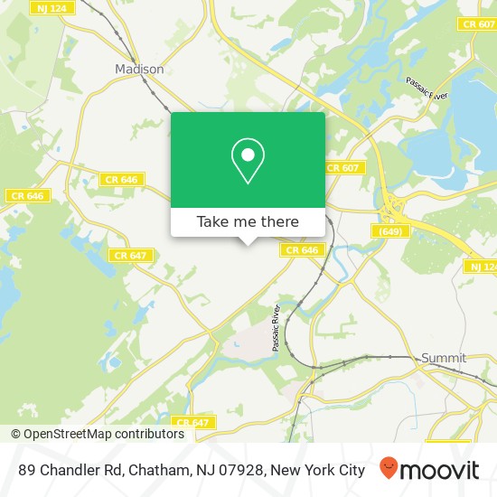 Mapa de 89 Chandler Rd, Chatham, NJ 07928