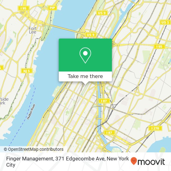 Mapa de Finger Management, 371 Edgecombe Ave