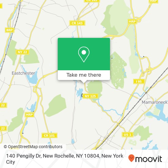 Mapa de 140 Pengilly Dr, New Rochelle, NY 10804