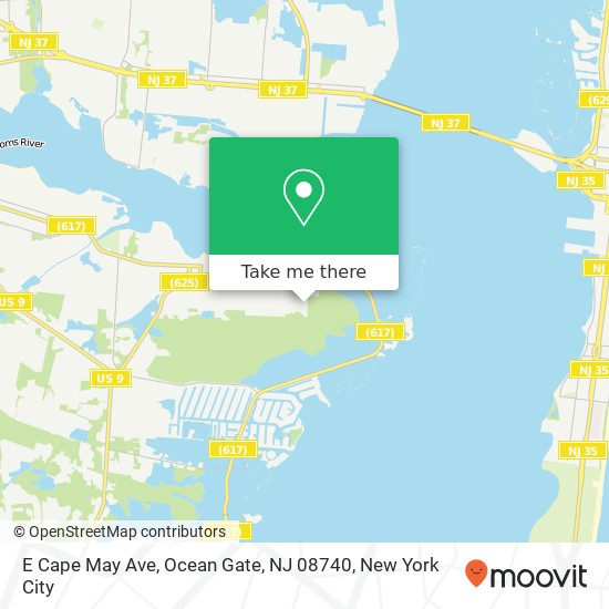 Mapa de E Cape May Ave, Ocean Gate, NJ 08740