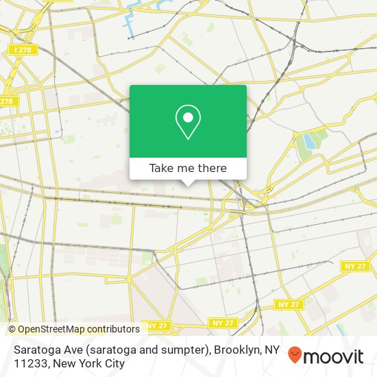 Mapa de Saratoga Ave (saratoga and sumpter), Brooklyn, NY 11233