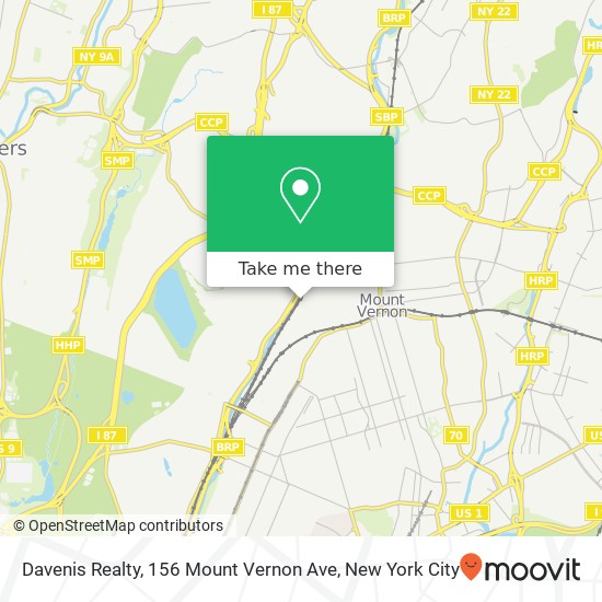 Mapa de Davenis Realty, 156 Mount Vernon Ave
