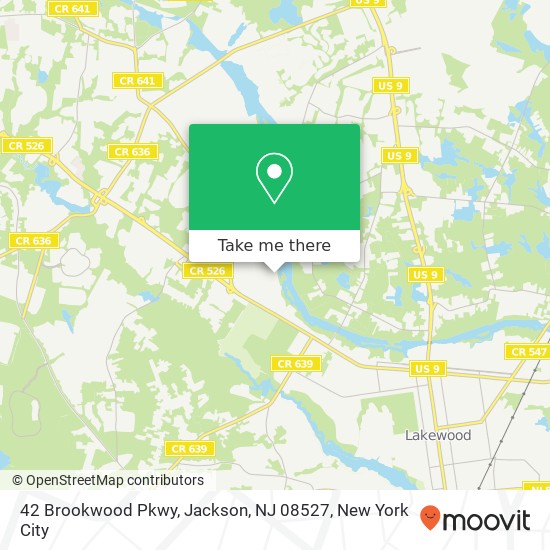 Mapa de 42 Brookwood Pkwy, Jackson, NJ 08527