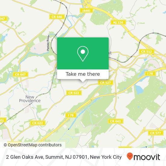 2 Glen Oaks Ave, Summit, NJ 07901 map
