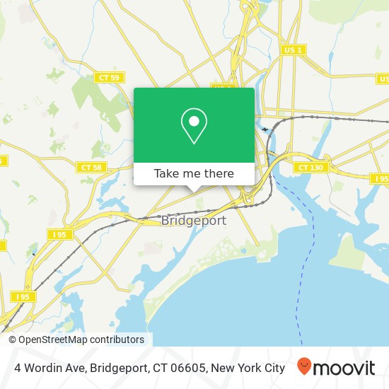 Mapa de 4 Wordin Ave, Bridgeport, CT 06605