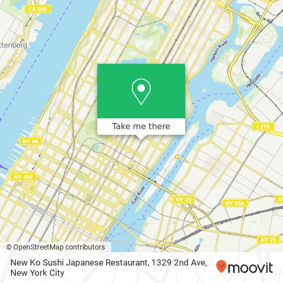 New Ko Sushi Japanese Restaurant, 1329 2nd Ave map