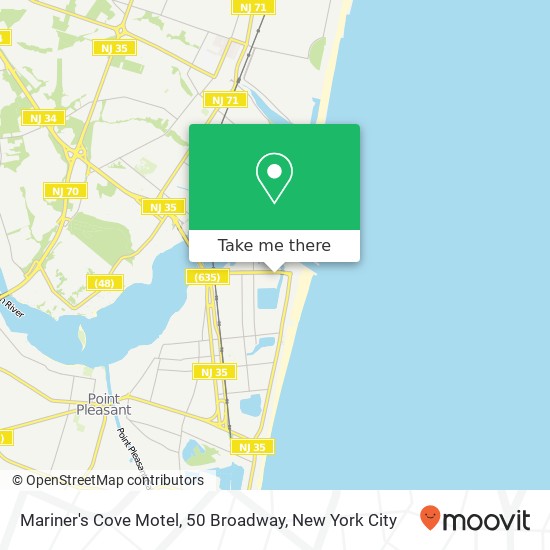 Mapa de Mariner's Cove Motel, 50 Broadway
