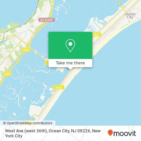 Mapa de West Ave (west 36th), Ocean City, NJ 08226