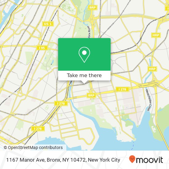 Mapa de 1167 Manor Ave, Bronx, NY 10472