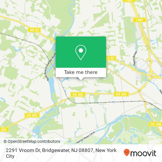 Mapa de 2291 Vroom Dr, Bridgewater, NJ 08807