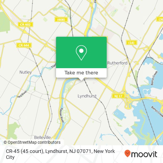 Mapa de CR-45 (45 court), Lyndhurst, NJ 07071