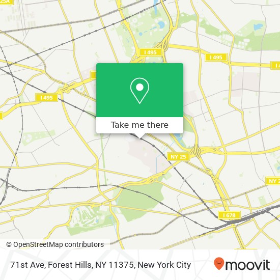 Mapa de 71st Ave, Forest Hills, NY 11375