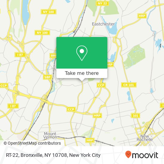 Mapa de RT-22, Bronxville, NY 10708