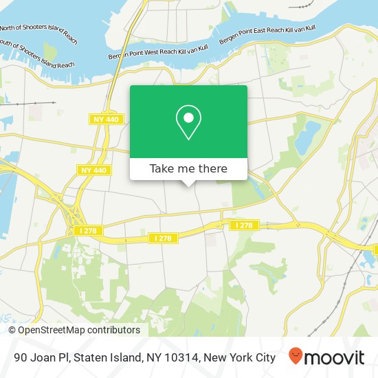 Mapa de 90 Joan Pl, Staten Island, NY 10314