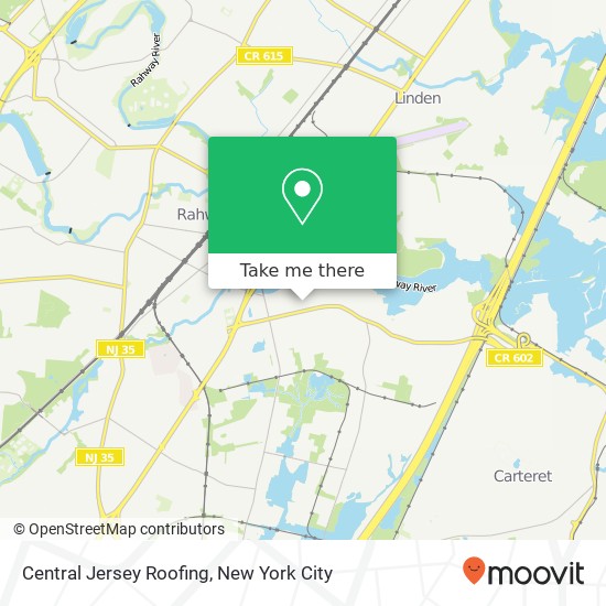 Mapa de Central Jersey Roofing