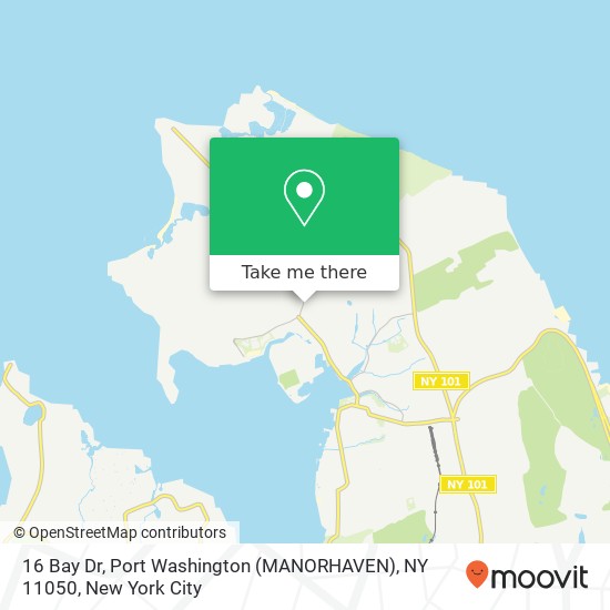 16 Bay Dr, Port Washington (MANORHAVEN), NY 11050 map