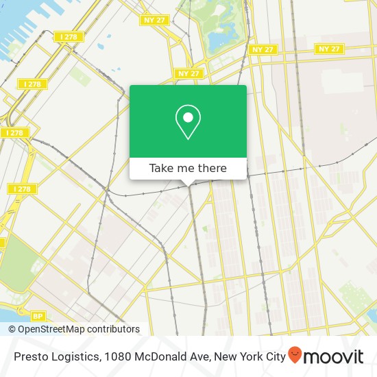 Mapa de Presto Logistics, 1080 McDonald Ave