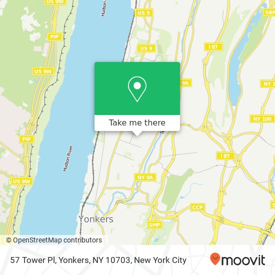 Mapa de 57 Tower Pl, Yonkers, NY 10703