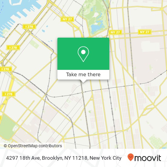 Mapa de 4297 18th Ave, Brooklyn, NY 11218