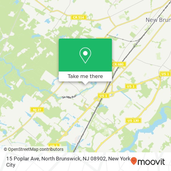 Mapa de 15 Poplar Ave, North Brunswick, NJ 08902