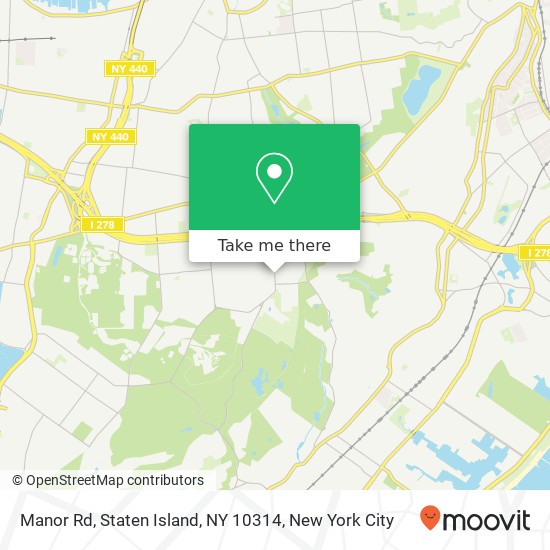 Mapa de Manor Rd, Staten Island, NY 10314