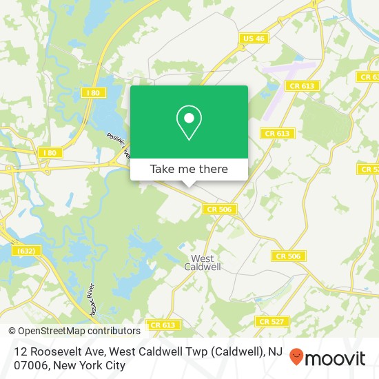 12 Roosevelt Ave, West Caldwell Twp (Caldwell), NJ 07006 map