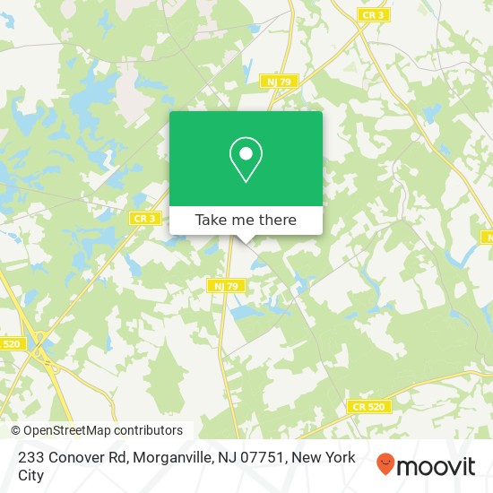 Mapa de 233 Conover Rd, Morganville, NJ 07751