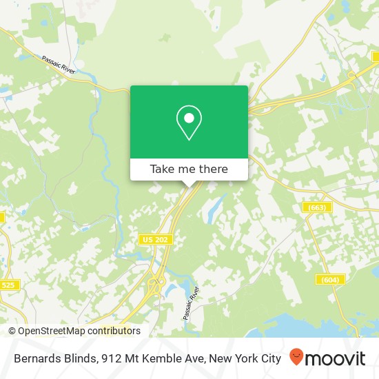 Mapa de Bernards Blinds, 912 Mt Kemble Ave