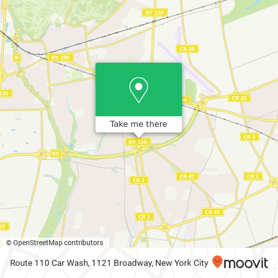 Route 110 Car Wash, 1121 Broadway map