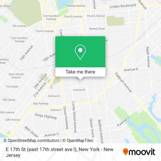 E 17th St (east 17th street ave l) map
