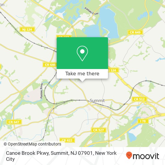 Mapa de Canoe Brook Pkwy, Summit, NJ 07901