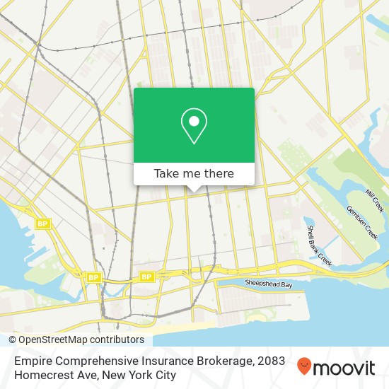 Mapa de Empire Comprehensive Insurance Brokerage, 2083 Homecrest Ave