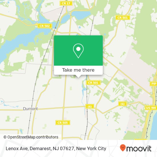 Mapa de Lenox Ave, Demarest, NJ 07627