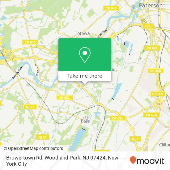 Mapa de Browertown Rd, Woodland Park, NJ 07424