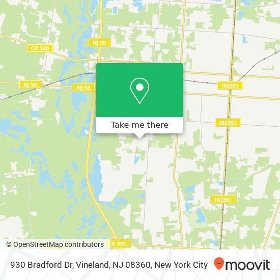 Mapa de 930 Bradford Dr, Vineland, NJ 08360