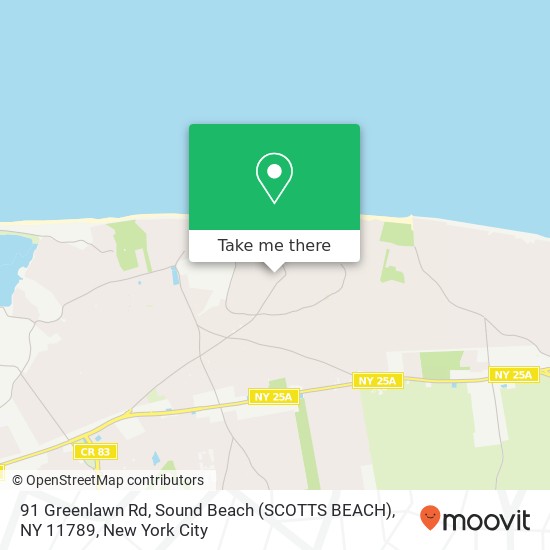 91 Greenlawn Rd, Sound Beach (SCOTTS BEACH), NY 11789 map