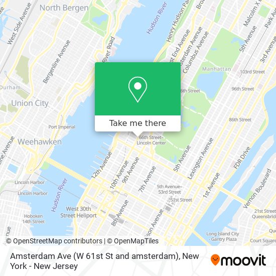 Amsterdam Ave (W 61st St and amsterdam) map