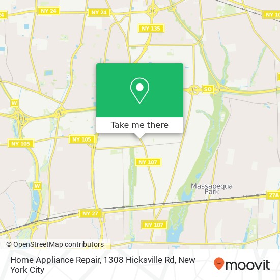 Mapa de Home Appliance Repair, 1308 Hicksville Rd