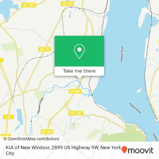 KIA of New Windsor, 2899 US Highway 9W map