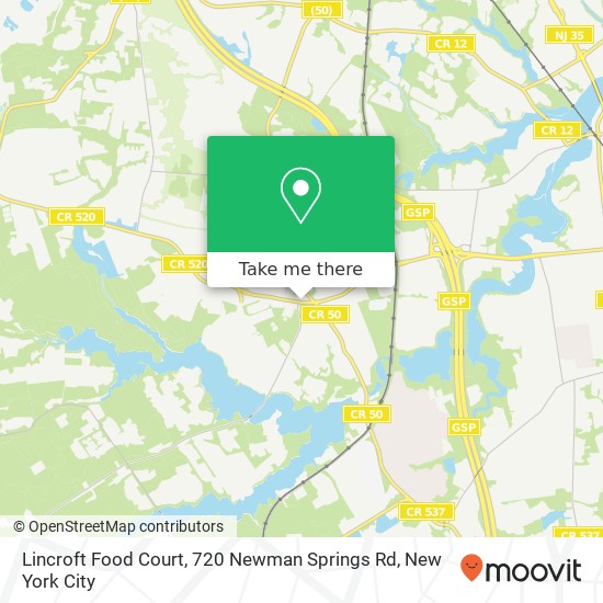 Lincroft Food Court, 720 Newman Springs Rd map