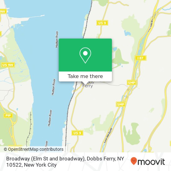 Mapa de Broadway (Elm St and broadway), Dobbs Ferry, NY 10522