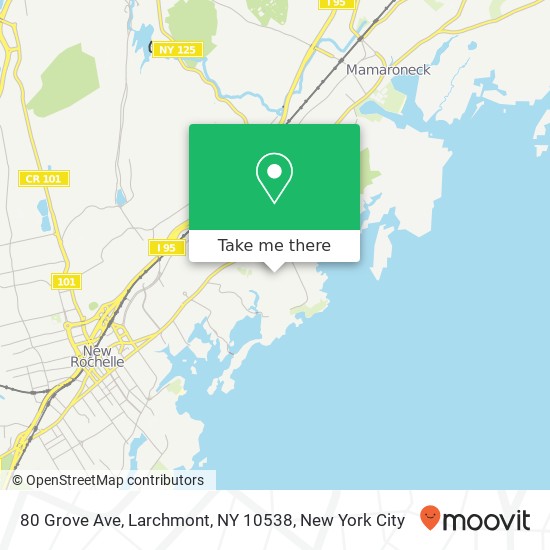 Mapa de 80 Grove Ave, Larchmont, NY 10538