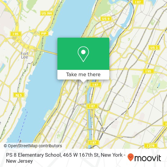 PS 8 Elementary School, 465 W 167th St map