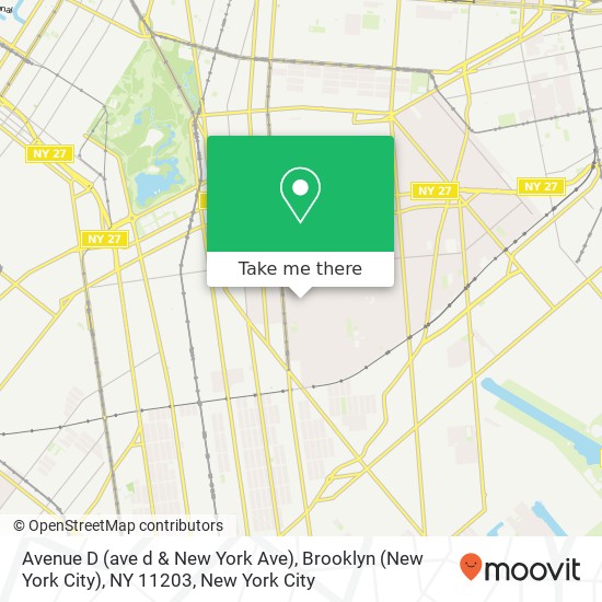 Mapa de Avenue D (ave d & New York Ave), Brooklyn (New York City), NY 11203