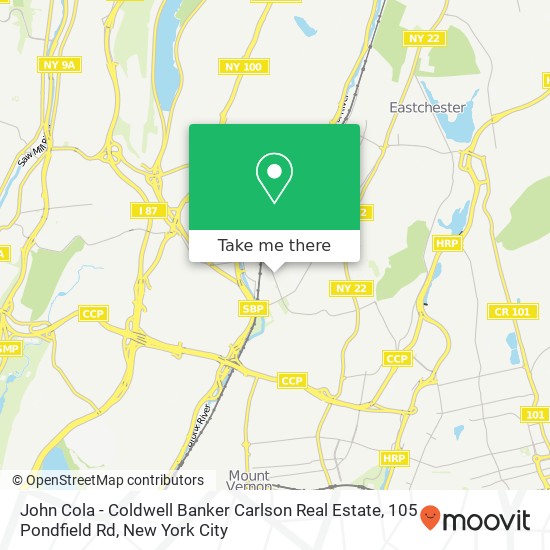 Mapa de John Cola - Coldwell Banker Carlson Real Estate, 105 Pondfield Rd