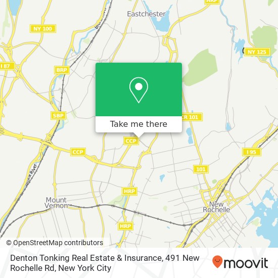 Denton Tonking Real Estate & Insurance, 491 New Rochelle Rd map